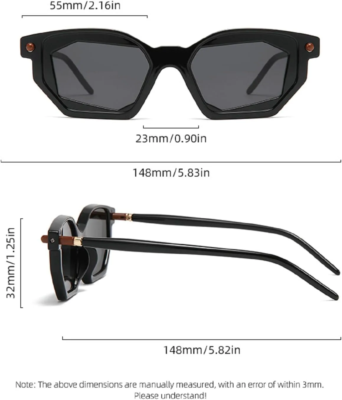 

Модные квадратные солнцезащитные очки неправильной формы для женщин, многоугольные, роскошные солнцезащитные очки UV400 для женщин, многоугольные очки mincl, Brown