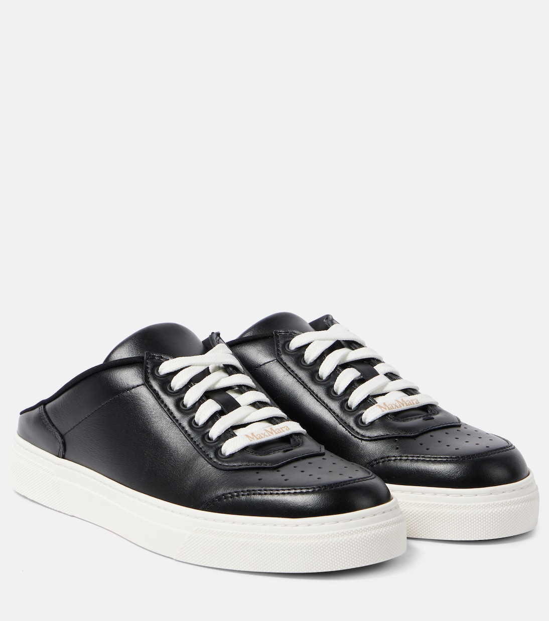 Кроссовки кожаные Slide Max Mara, Nero