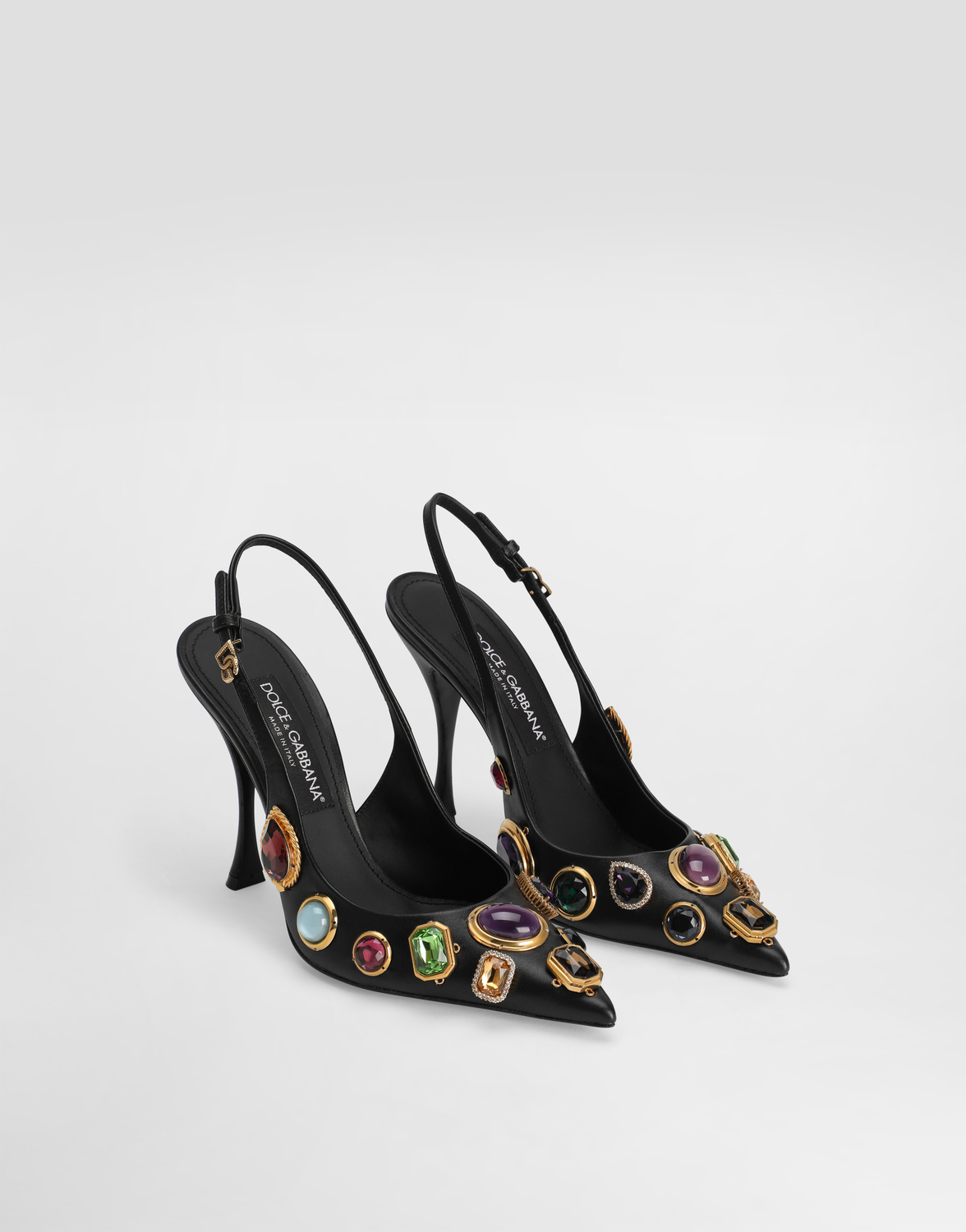 Туфли-слингбэки с вышивкой из камней Dolce & Gabbana, мультиколор — фото 2