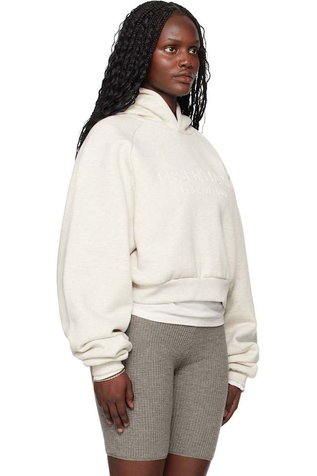 Fear Of God Essentials Серая праздничная толстовка-реглан в стиле 90-х с тиснением — фото 2