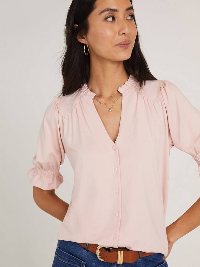 

Блузка с воротником-оборкой noa Baukjen, цвет Powder Pink