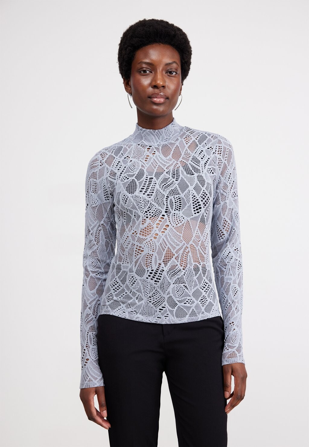 

Топ с длинными рукавами HILMAGZ ROLL NECK Gestuz, голубовато-серый