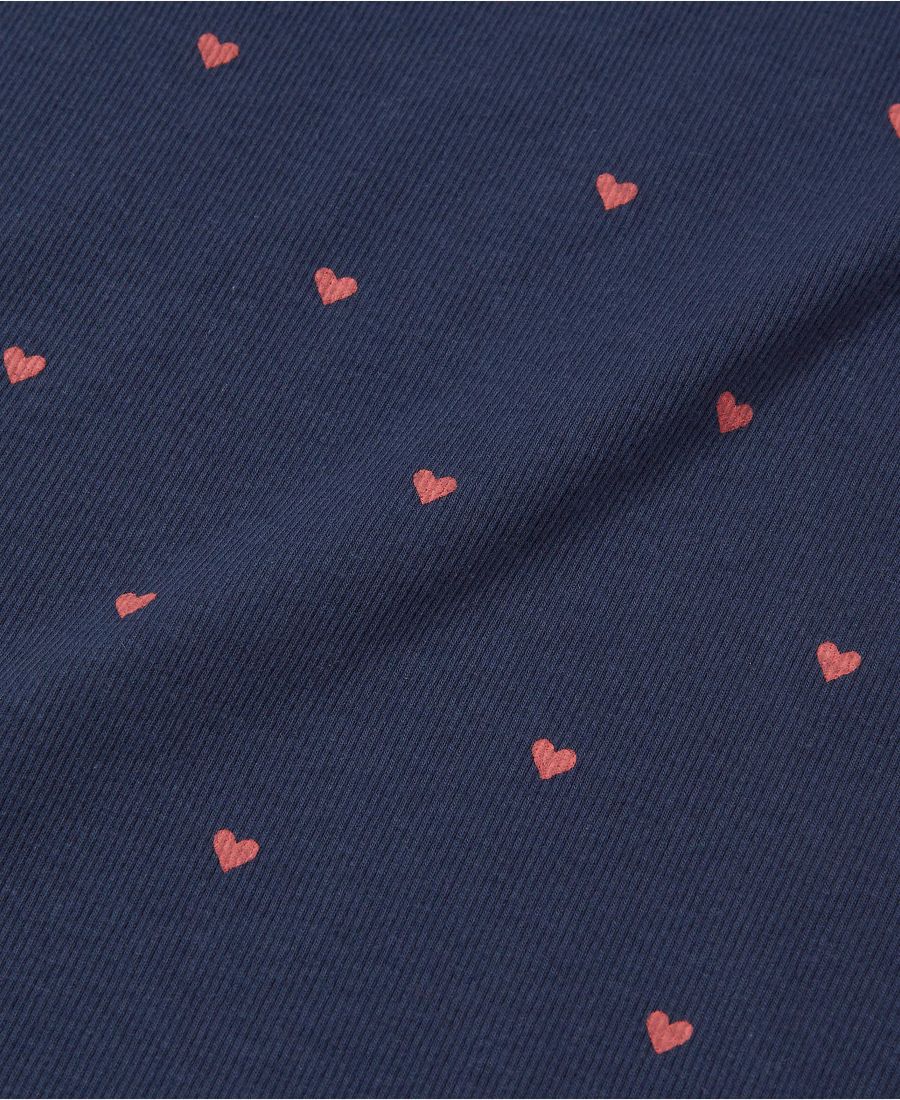 Детская футболка с коротким рукавом в рубчик Lands' End, Deep sea navy mini hearts — фото 2