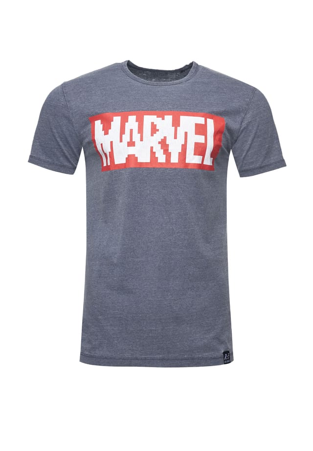 

Футболка с логотипом Marvel Pixel свободного покроя Re:Covered, синий