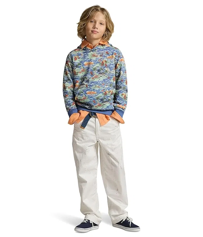 Худи с тропическим принтом French Terry Polo Ralph Lauren Kids, Red Multi — фото 3
