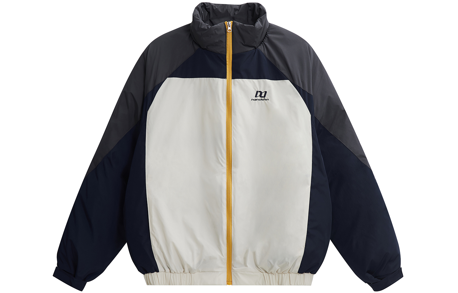 

NANDCHN Пуховик унисекс бело-синий, White & Navy Blue