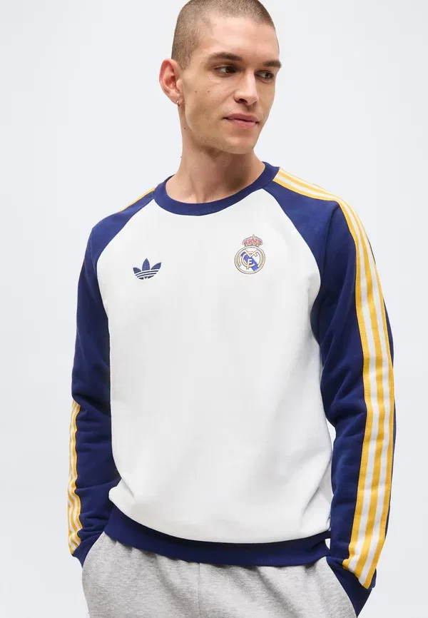 Толстовка Real Madrid Crew Club Wear Adidas Originals, белый/темно-синий — фото 4