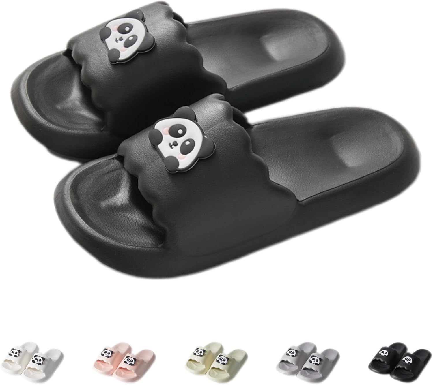 

Тапочки NTRUEML Panda для ванной, милые мультяшные панды для мужчин и женщин, домашние тапочки, черный