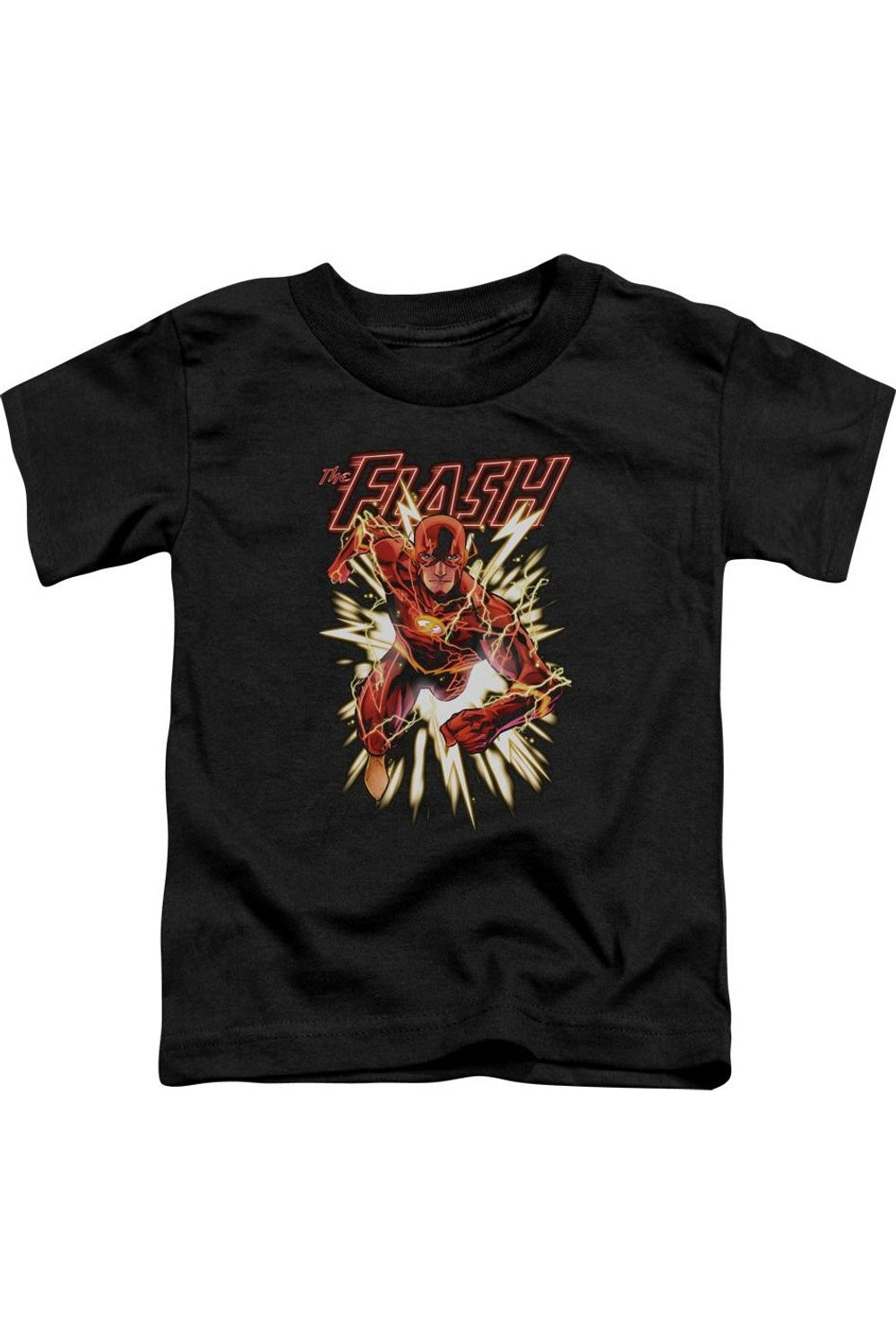 

Футболка с коротким рукавом для малышей "Лига справедливости" с изображением Флэша и светящимся принтом Gildan, черный