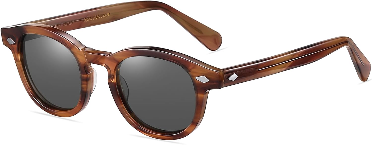 

Солнцезащитные очки SHEEN KELLY из ацетата с поляризованными линзами, ретро-овальной формы, для мужчин и женщин, винтажные круглые очки в стиле пиратского капитана Джонни Деппа, 12