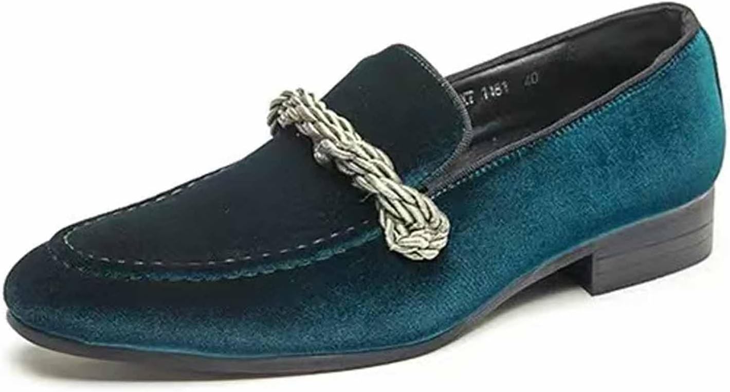 

Мужские замшевые лоферы DONRRNDK с декоративным скрученным шнуром, низкий каблук, стильные и удобные, круглый носок, устойчивый каблук, классические туфли-слипоны для работы, офиса и вечеринок, зеленый
