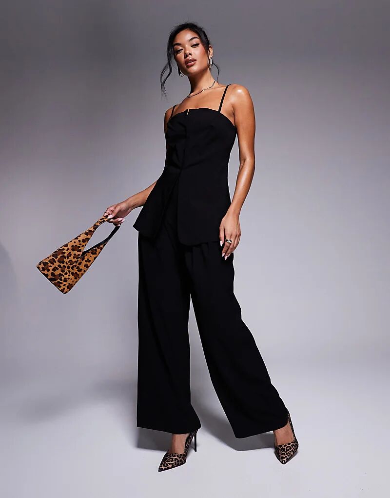 

Топ на пуговицах черного цвета River Island