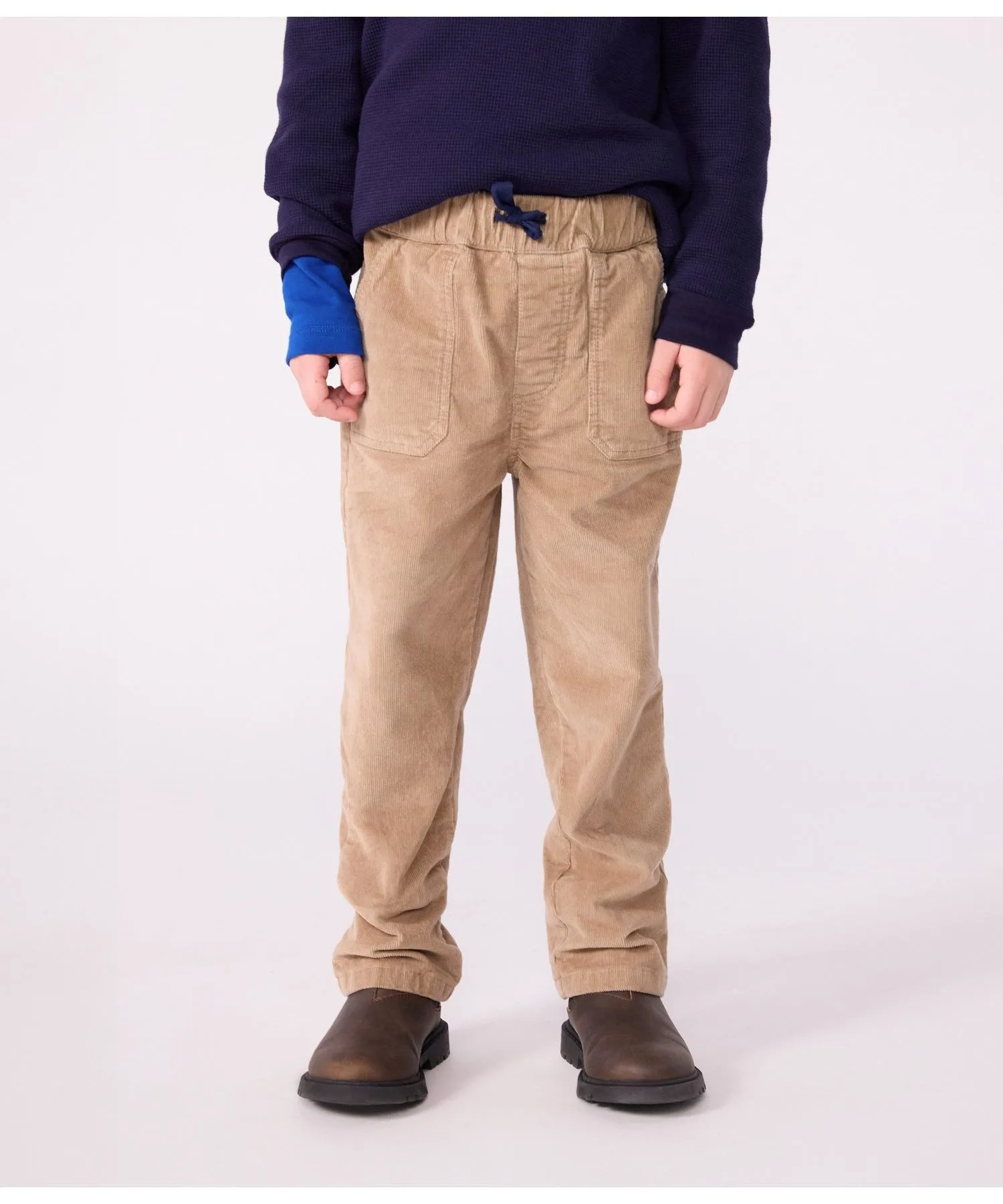 Детские штаны из велюра с бархатным эффектом PETIT BATEAU коричневые