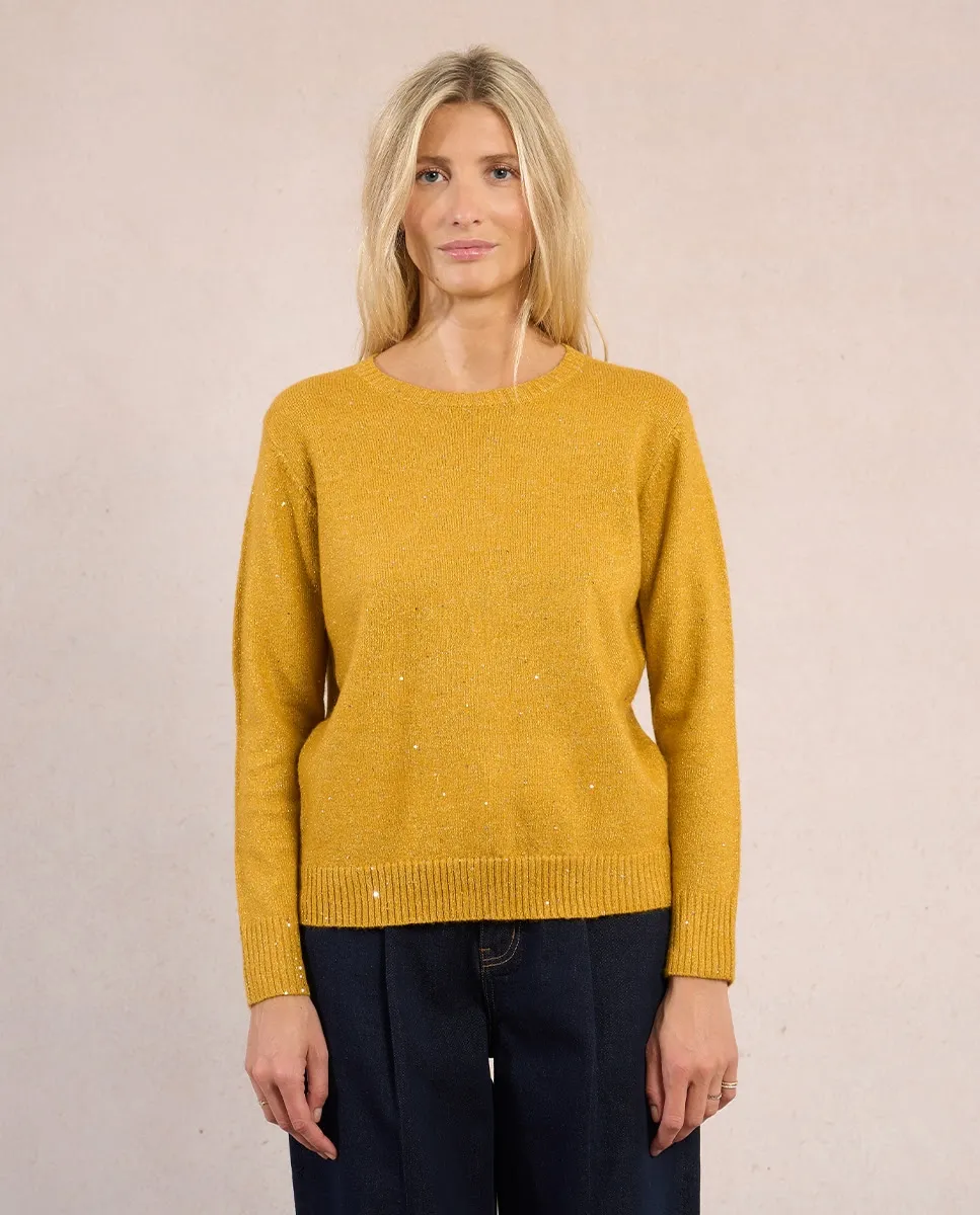 

Женский базовый джемпер с длинным рукавом Molly Bracken, горчичный