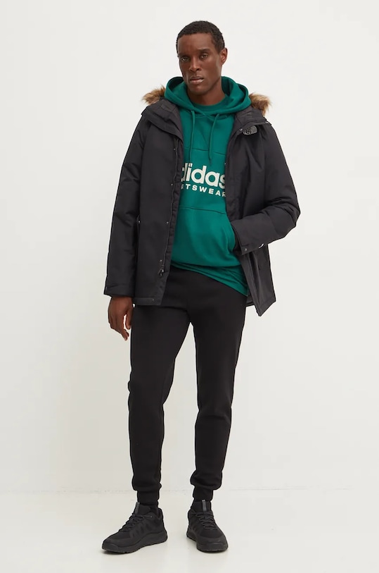 Хлопковая футболка Adidas, зеленый — фото 3