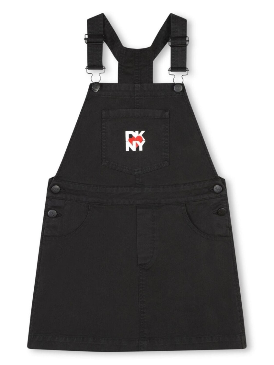 

Dkny Kids джинсовое платье с вышитым логотипом, черный
