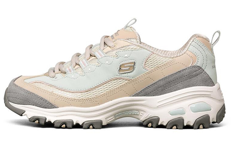 Кроссовки Skechers D'Lites 1.0 Casual Shoes Women's Low-Top Beige White/Gray Blue