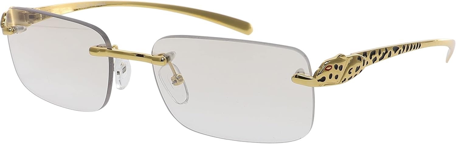 

Безупречные солнцезащитные очки без оправы для мужчин и женщин, идеальные прямоугольные солнцезащитные очки для любого типа лица, большие солнцезащитные очки FLAWLESS EYEWEAR, Gold Clear