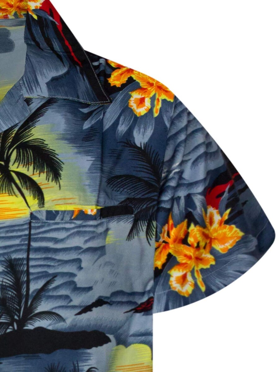 Рубашка на пуговицах классического кроя King Kameha Surf, серый — фото 4