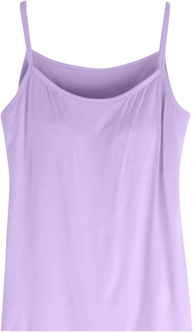 Топ-майка на бретелях, с встроенным бюстгальтером, Generic, Purple — фото 3