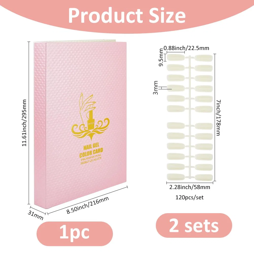 Книга для презентации цветов лака для ногтей SUPERFINDINGS с 240 типсами Superfindings, Pink — фото 2