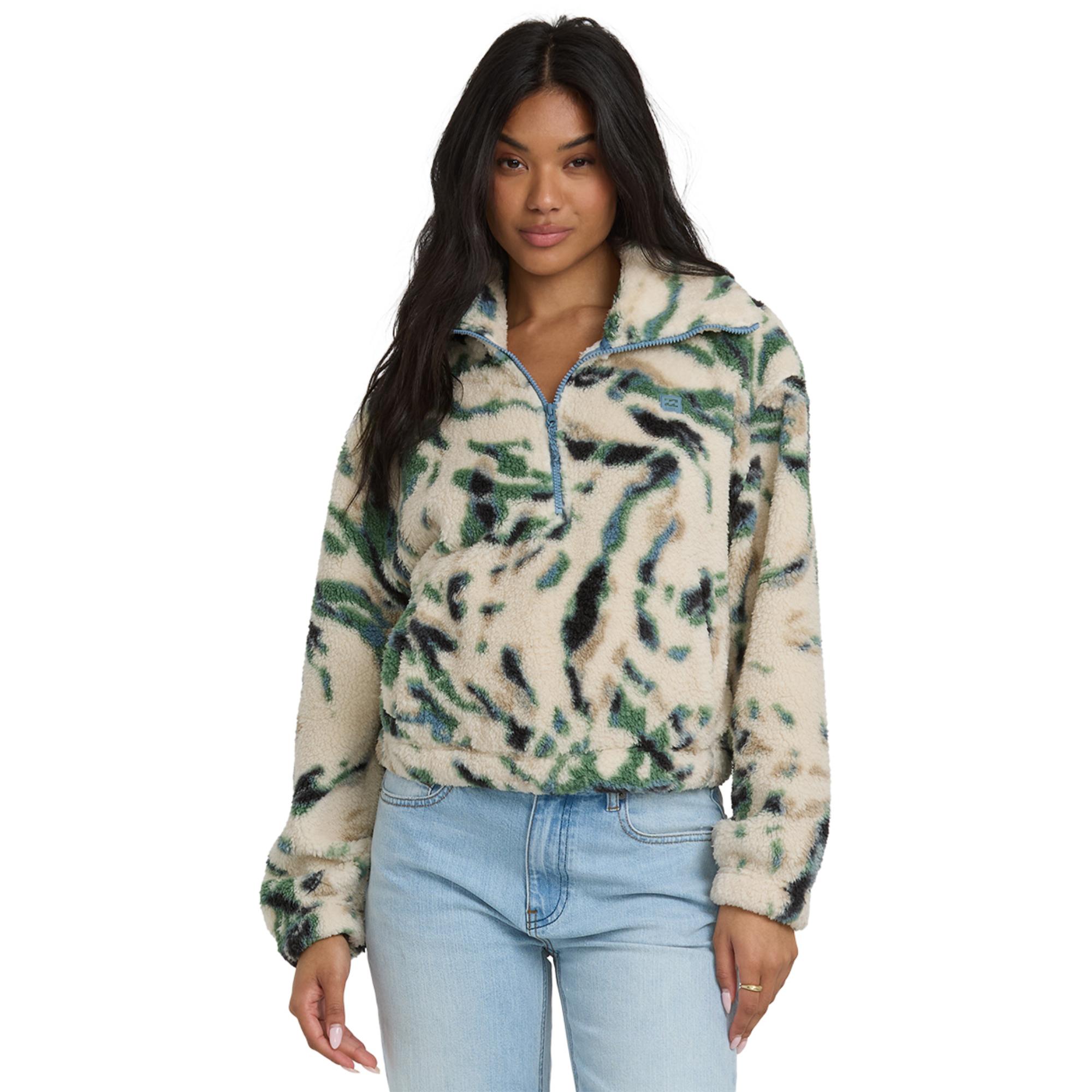 

Женская флисовая толстовка Barra с половинной молнией Billabong, White Cap