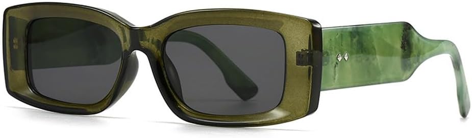 

Модные прямоугольные женские солнцезащитные очки класса люкс в стиле ретро, ​​конфетные цвета, прозрачный градиент; мужские солнцезащитные очки с широкими дужками и заклепками TKKTLLT, Dark Green Gray