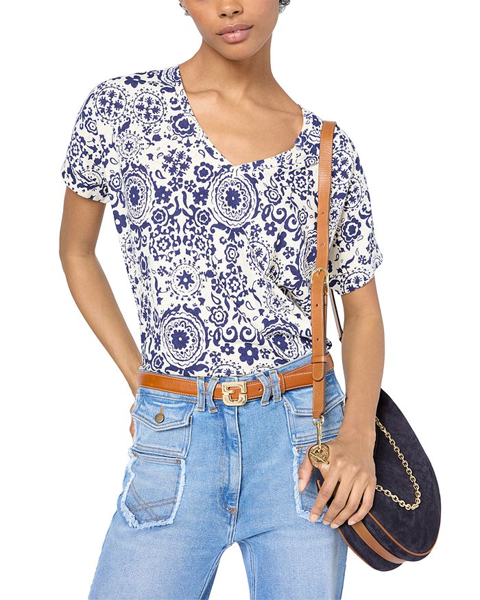

Футболка из льна и хлопка Graciella Gerard Darel, фиолетовый