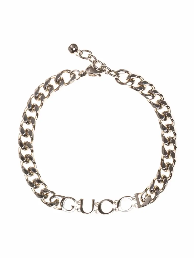 

Браслет-цепочка с логотипом Gucci, серебристый