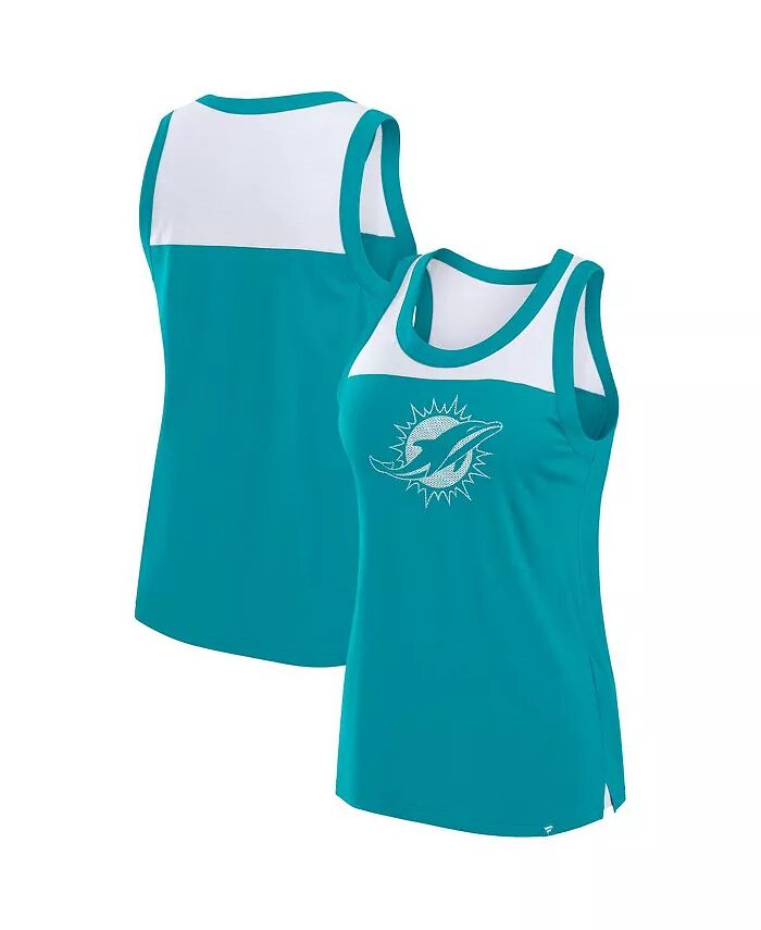 

Женская майка Aqua Miami Dolphins с пайетками Fanatics