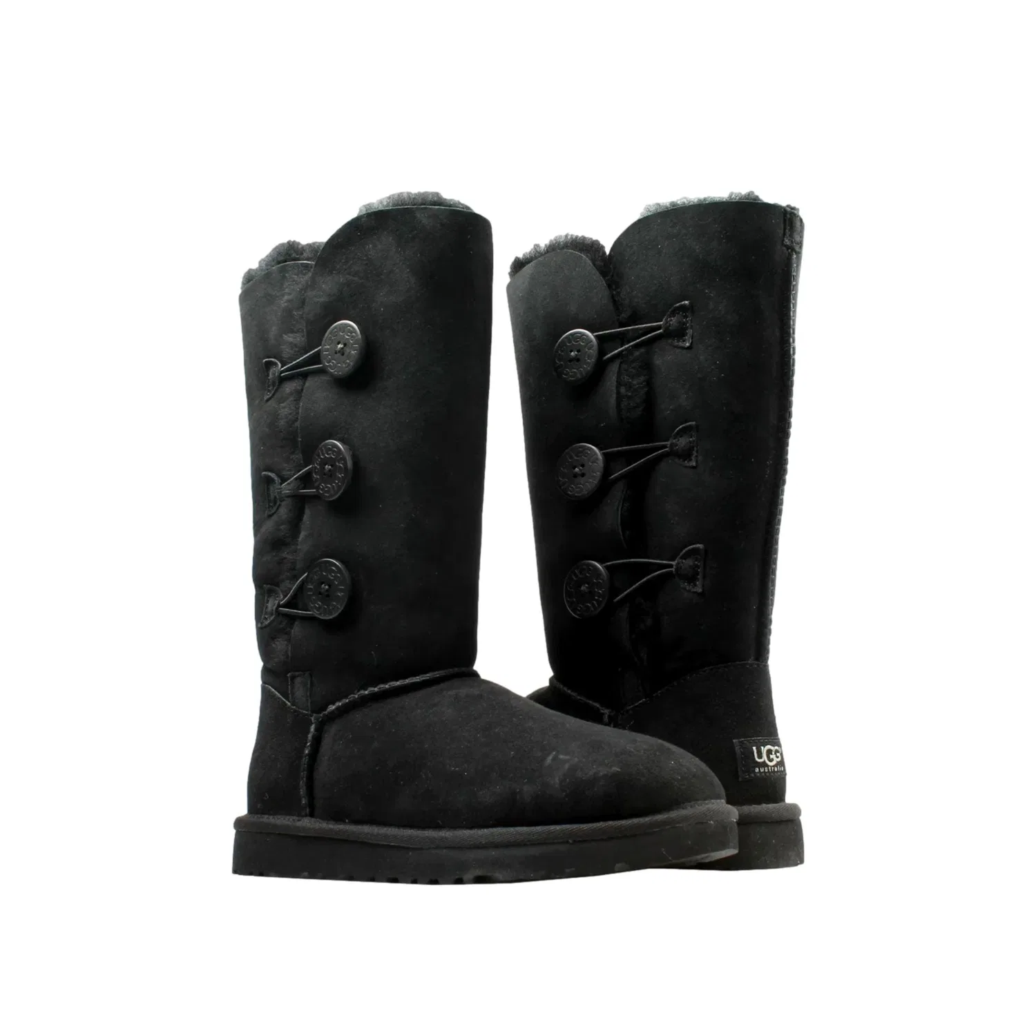 UGG Bailey Button Triplet Black 1962K-BLK для начальной школы — фото 3