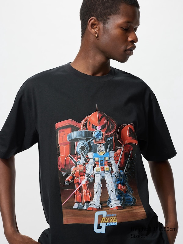 

Футболка с графическим принтом Gundam ut Uniqlo, черный