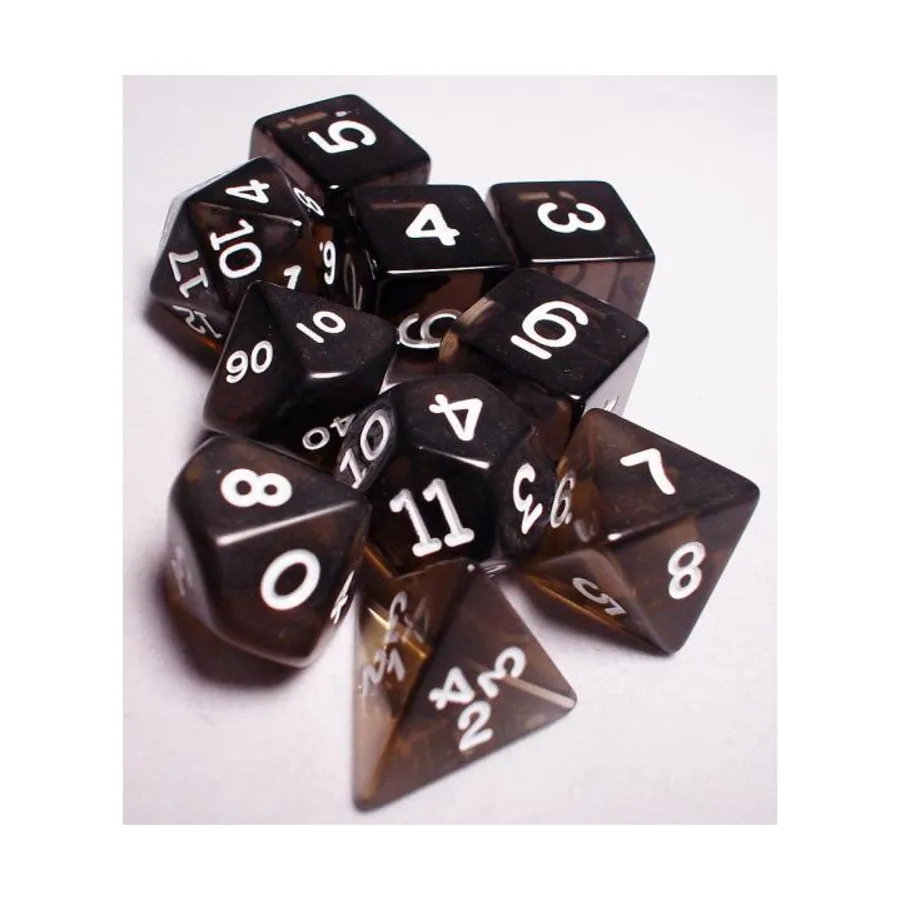 

Poly Set Дымчатый с белым (10), Dice - Transparent (Koplow)