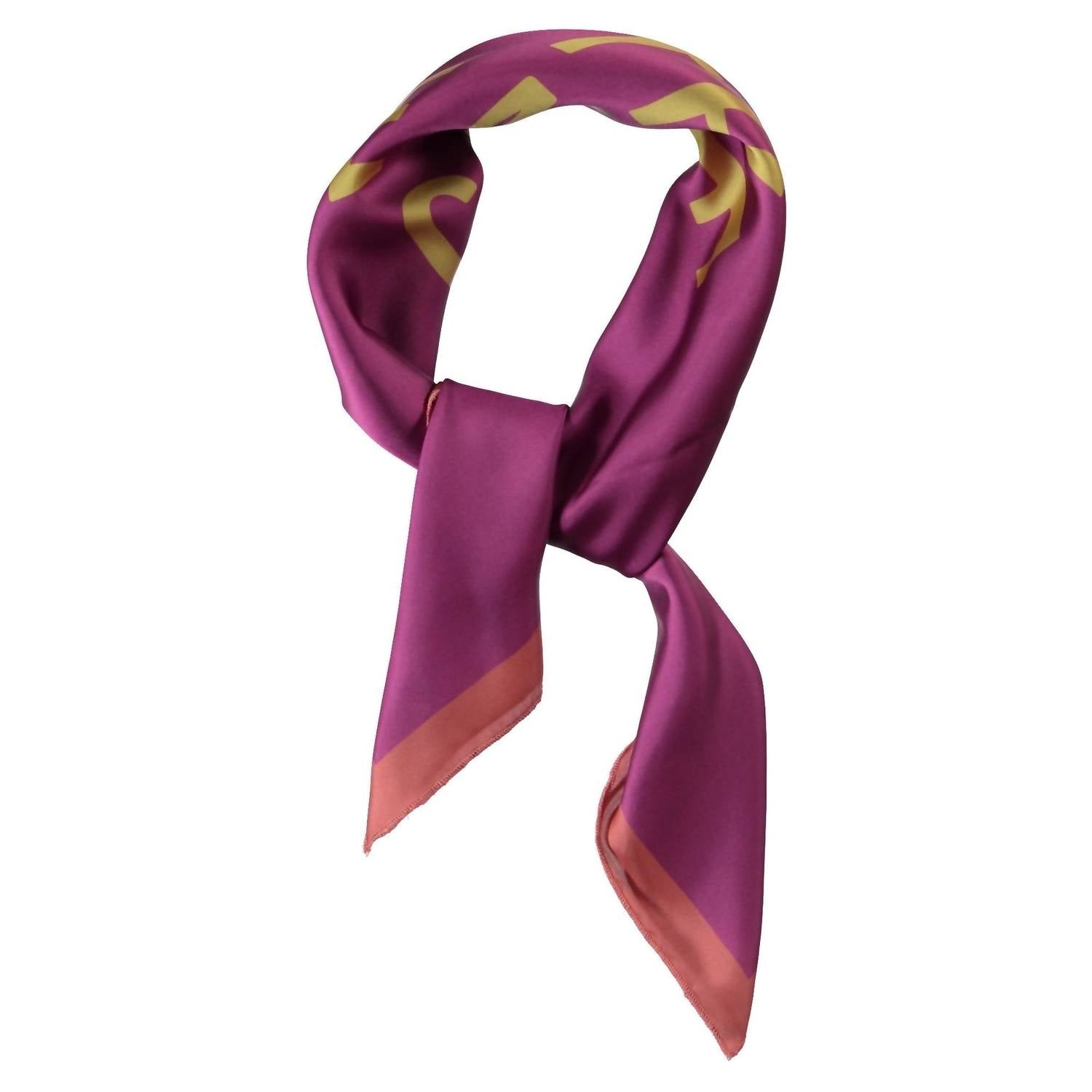 

Женская шелковая бандана/шарф цвета фуксии с принтом Piupiuchick, цвет fuchsia with print