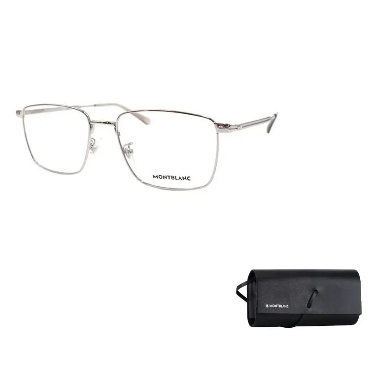 

MONTBLANC Металлическая прямоугольная оправа для очков мужская Silver, Silver