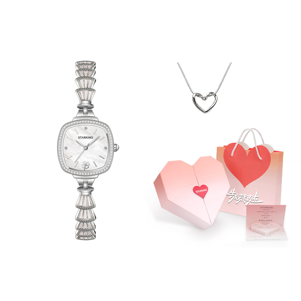 

STARKING Часы Quartz Movement Stainless Steel Watchband Watch Women's Watch Mother of Pearl Color Watch Dial