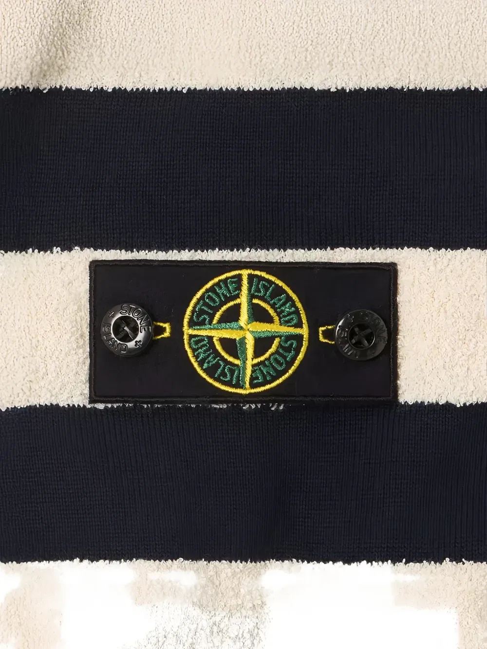 Джемпер в полоску с нашивкой Stone Island Junior, белый — фото 4