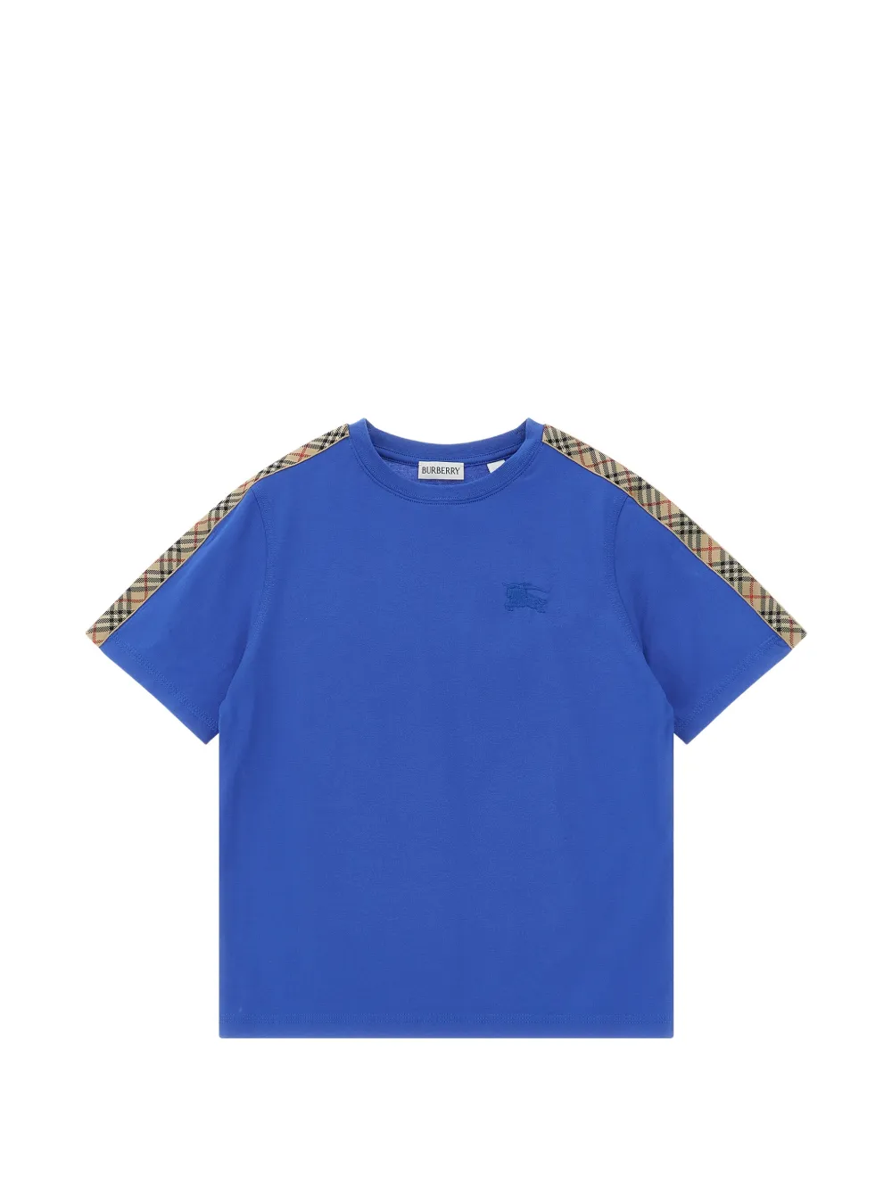 

Футболка с отделкой в клетку Burberry Kids, синий