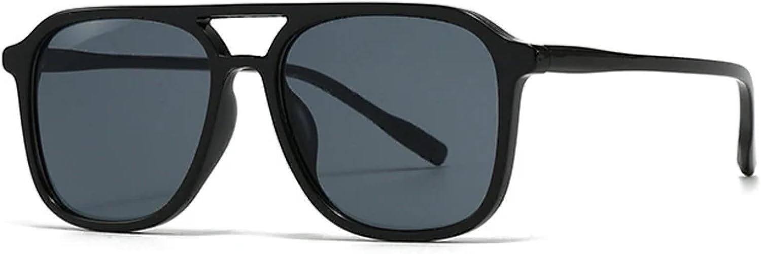 

Мужские солнцезащитные очки в стиле ретро с двойной перемычкой, модные сине-зеленые оттенки, защита от УФ-излучения UV400, женские солнцезащитные очки с градиентным переходом SZVVBKK, Black Gray