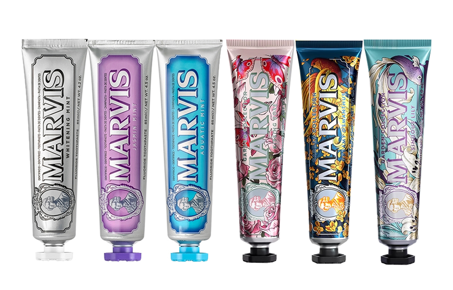 

Классический набор для сада 6 предметов зубная паста для чистки 75мл*3+85мл*3 Marvis