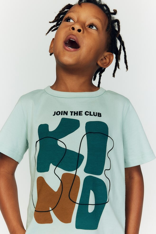 

Футболка из хлопкового трикотажа H&M, зеленый
