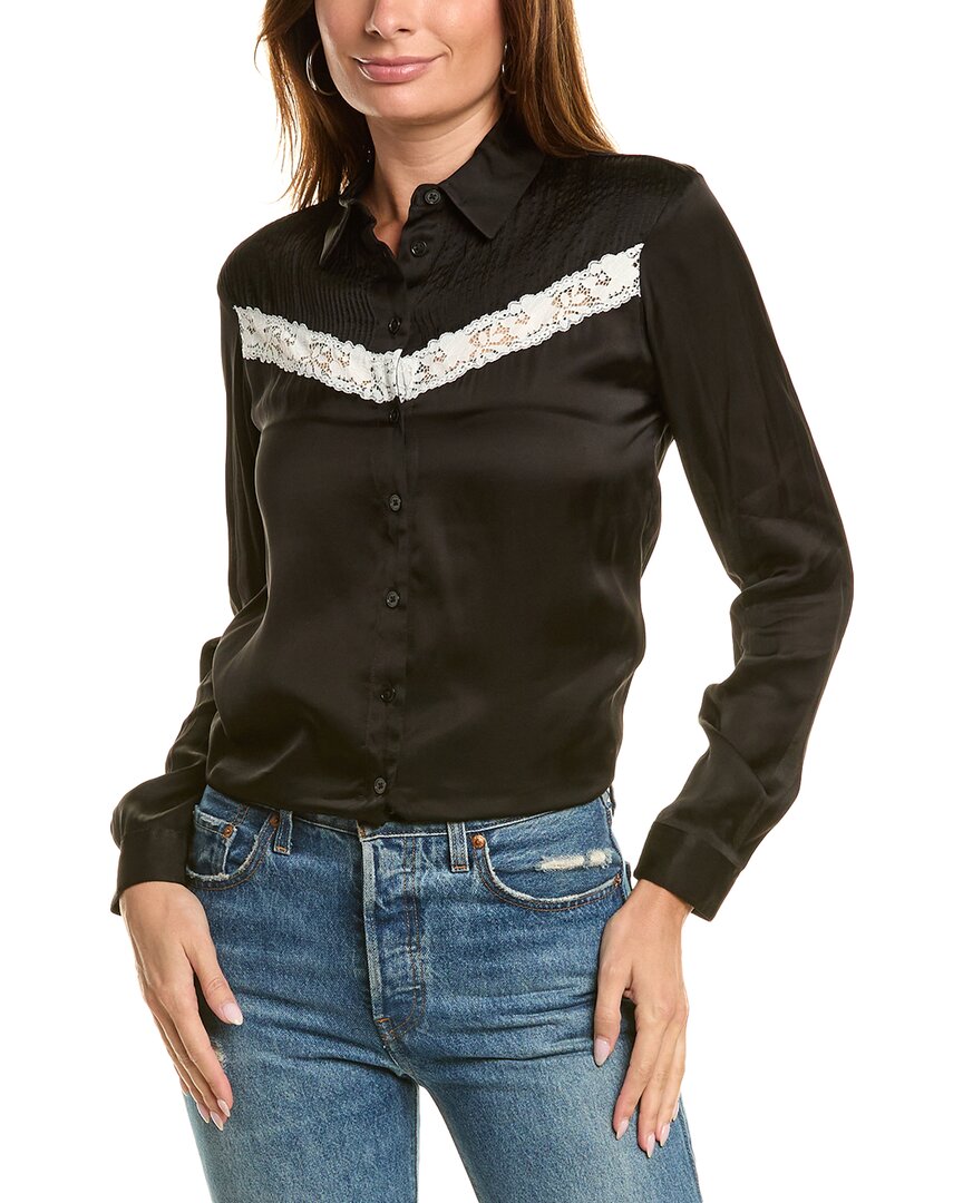 

Блузка с кружевной отделкой Kooples The Kooples, черный
