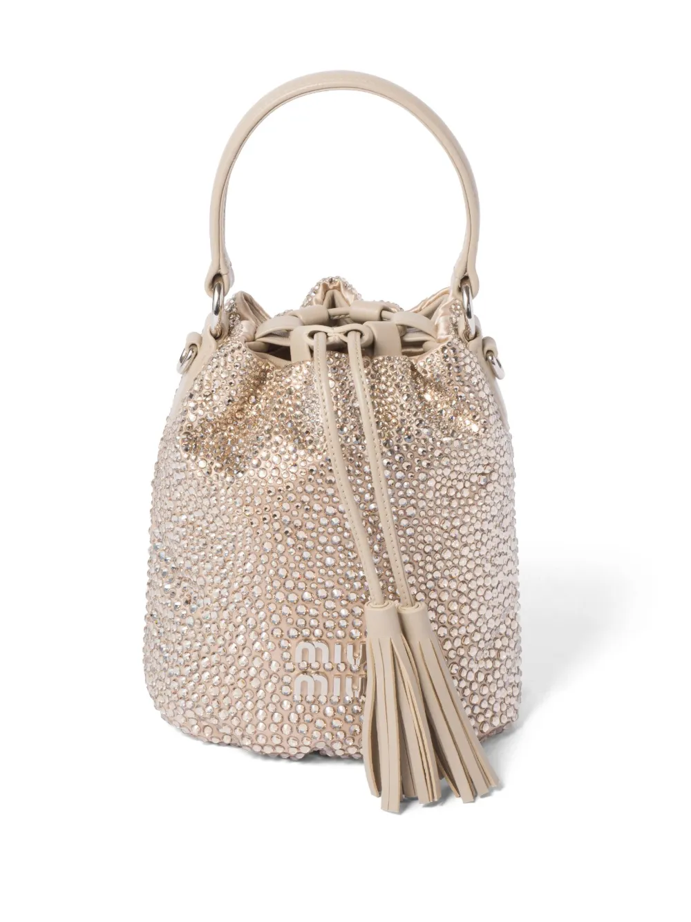 

Сумка-ведро с кристаллами MIU MIU, нейтральный