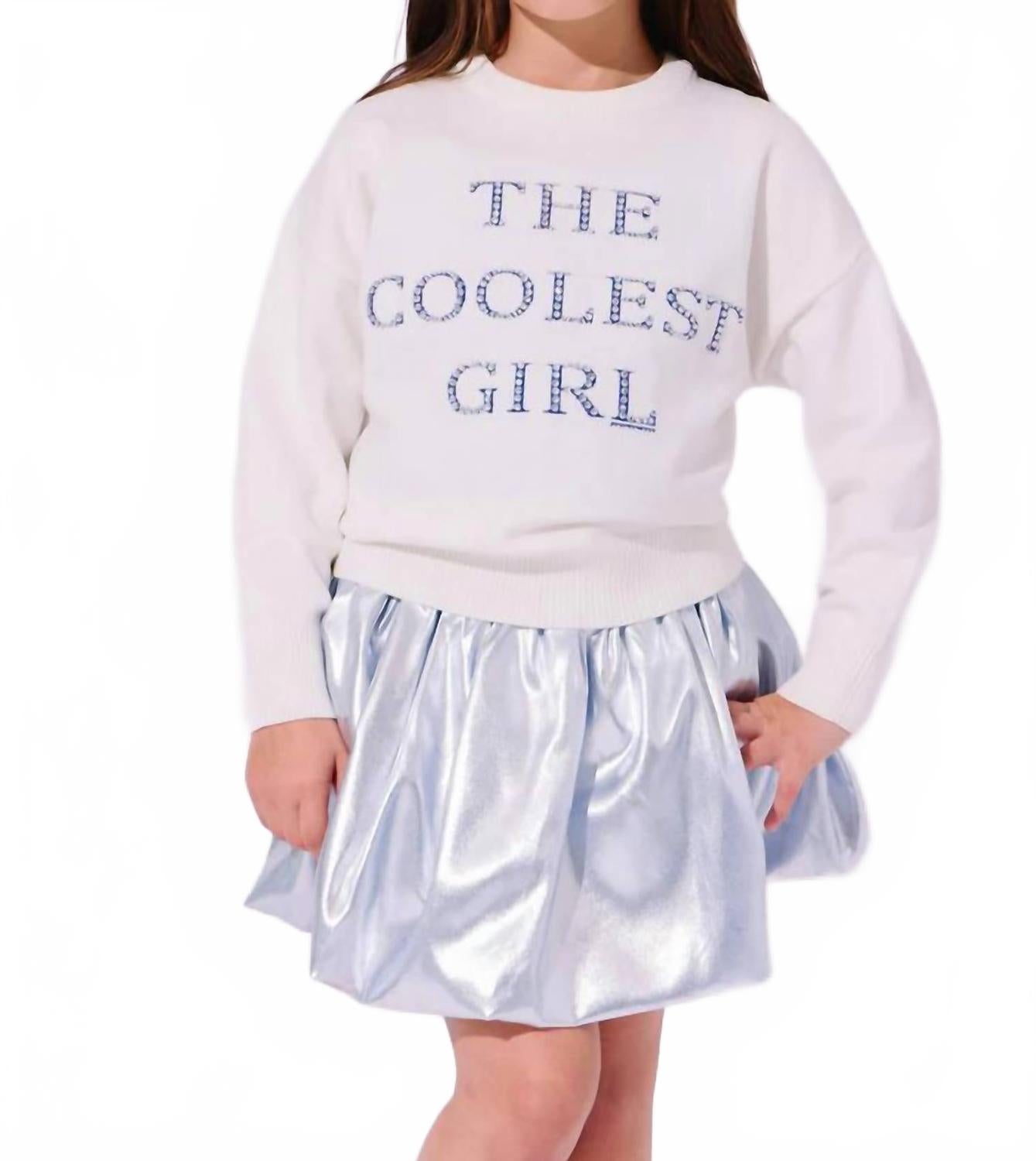 

Lola + The Boys Самая крутая блестящая толстовка для девчонок белого цвета