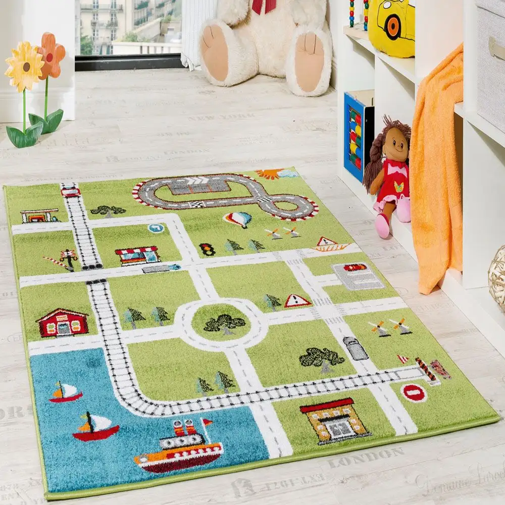 

Детский ковер Paco Home "ECE Street 994", прямоугольный, короткий ворс, уличный игровой ковер, детская комната 200х280 см, зеленый