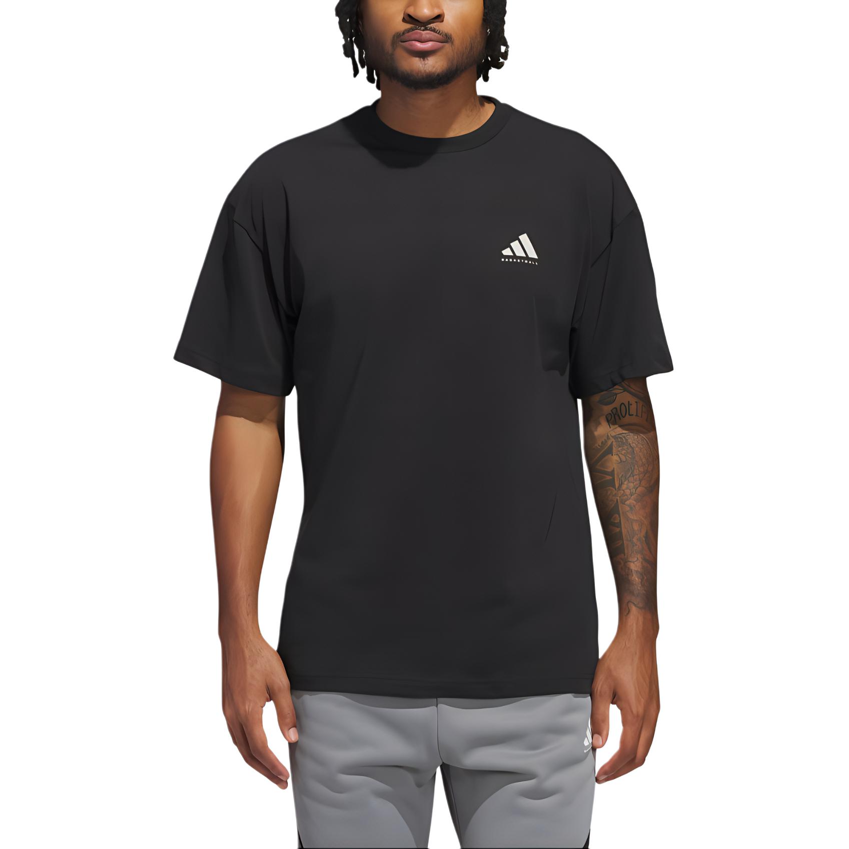 Футболка Men's Black/Miracle Bauxite Brown Adidas, черный/коричневый — фото 3