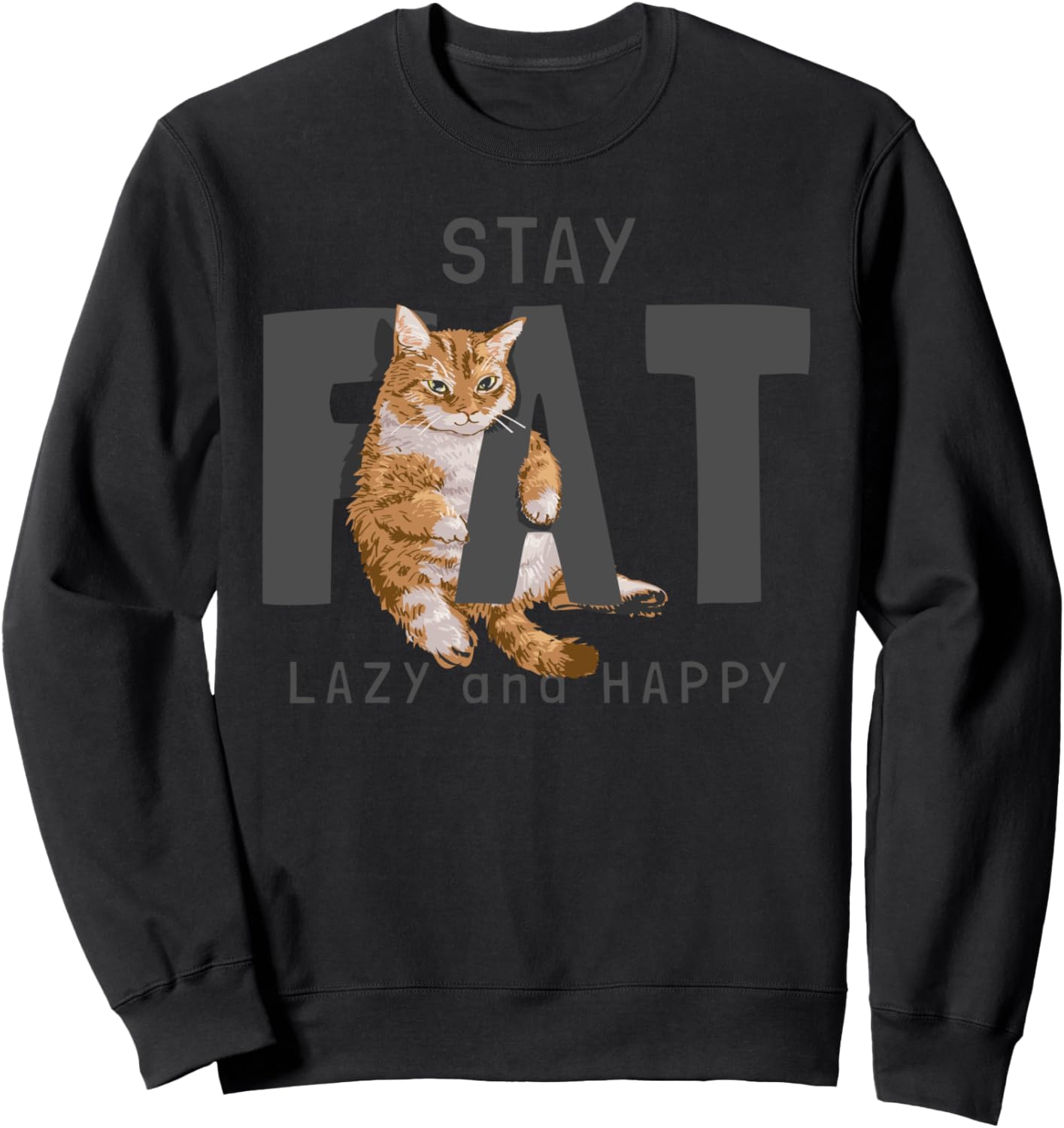 

Толстовка с забавным мемом Толстый кот делает тебя толстым, ленивым и счастливым Funny Chunky Cat Fat Cat Scale Meme Gift, черный