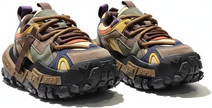 

Мужские массивные кроссовки на платформе - кроссовки с увеличением роста на 5 см, для городской моды и визуального подъема, прочный спортивный дизайн Ctkvbmeoi, коричневый