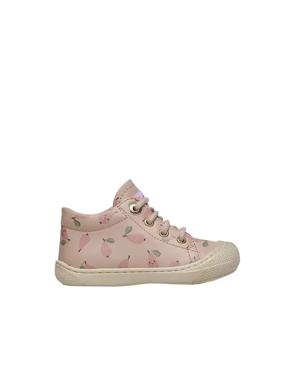 

Кроссовки Girl's First Steps из кожи с грушевидным принтом Naturino, розовый