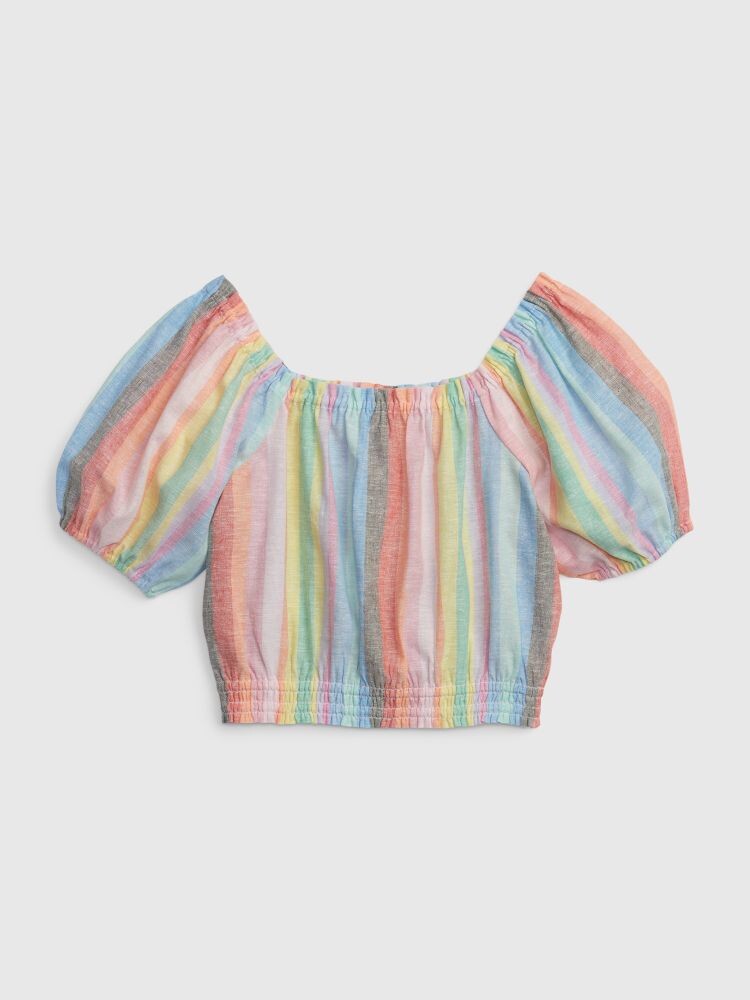 

Детский льняной топ в полоску Gap, мультиколор